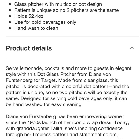 DVF Glass Pitcher - Picture 6 of 13